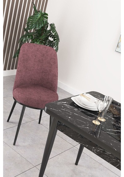 Canisa Concept Nil Serisi 70x110 Sabit Mutfak Masası Takımı Siyah Mermer Desen Masa 2 Gül Kurusu Sandalye Siyah Mermer Desenli Canisa Concept Nil Serisi 70x110 Sabit Mutfak Masası Takımı Siyah Mermer Desen Masa 2 Gül Kurusu Sandalye Siyah Mermer Desenli