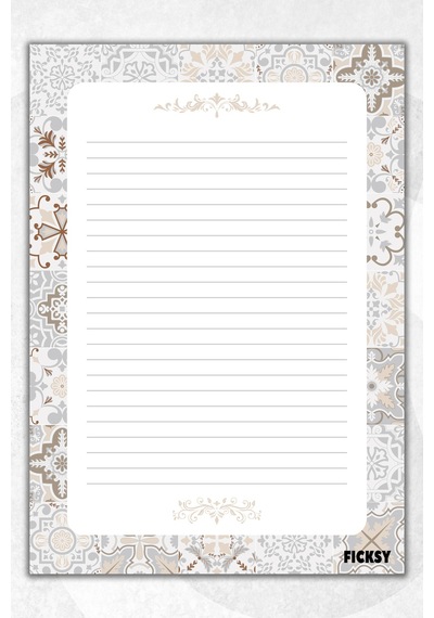 A5 Motifli Bloknot Çizgili Defter - 50 Yaprak - Memopad - Notepad - Not Defteri - Not Kağıdı Çok Renkli Çok Renkli