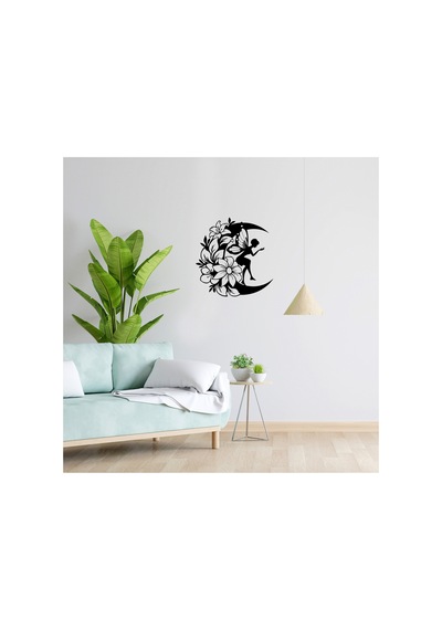 Led Işıklı Ahşap Çiçekli Aydaki Peri Figürlü Tablo Duvar Dekorlu Gece Lambası Çok Renkli - 737231148 Çok Renkli