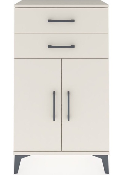 Arges Komodin Tek Raflı 2 Çekmeceli 2 Kapaklı 60x30x106 Aytaş... Aytaşı