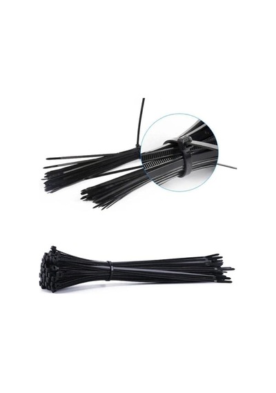 3.6x150 Mm Plastik Cırt Kelepçe 100'lü Paket Dayanıklı, Çok Amaçlı Kablo Bağı Siyah Diğer