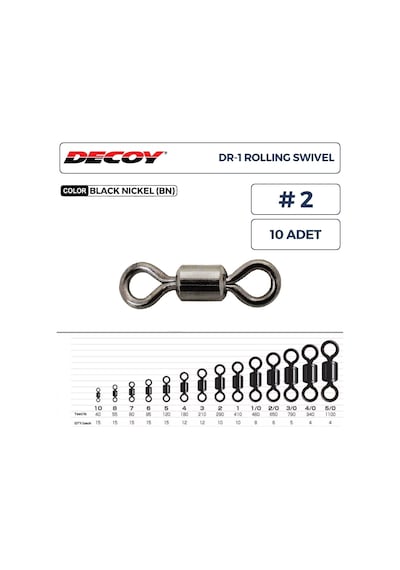 Decoy Dr-1 Rolling Swivel Rulmanlı Fırdöndü 2 290lb 10 Adet