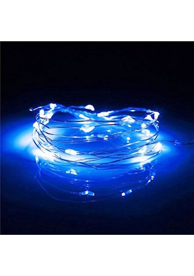 9 Metre Parlak Canlı Mavi Işık Micro Dökme Led Ultra Su Geçirmez Mavi Pilli Led Işık Sabit Yanar Mavi