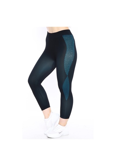 Escetic Kadın Spor Siyah Kısa Tayt, Yumuşak Kumaş-4303 - Xs/s