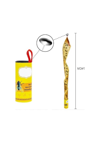 Yapışkanlı Sinek Kapanı, 12 Adet, 74 Cm Uzunlukta
