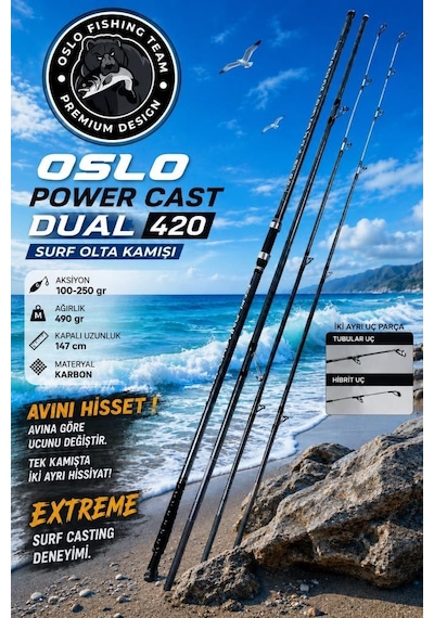 Oslo Power Cast Dual 420cm 100-250gr Oslo Surf Max 10000 Surf Olta Seti