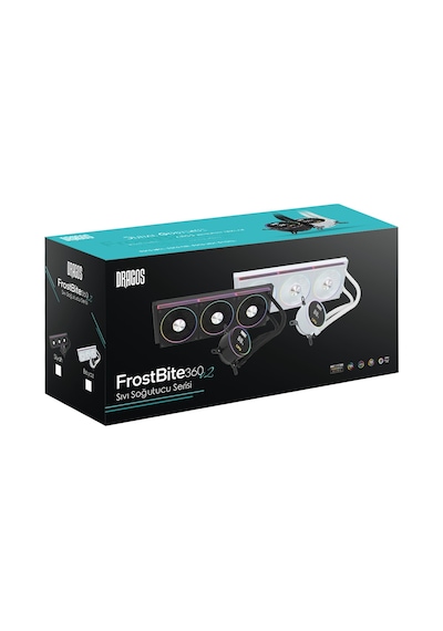 Dragos Frostbite V2 Dijital Isı Göstergeli Argb 360mm Siyah İşlemci Sıvı Soğutucu