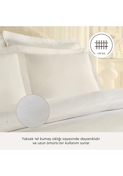 Komfort Home White Collection 120 Tel %100 Pamuk Percale Tek Kişilik Nevresim Takımı Beyaz