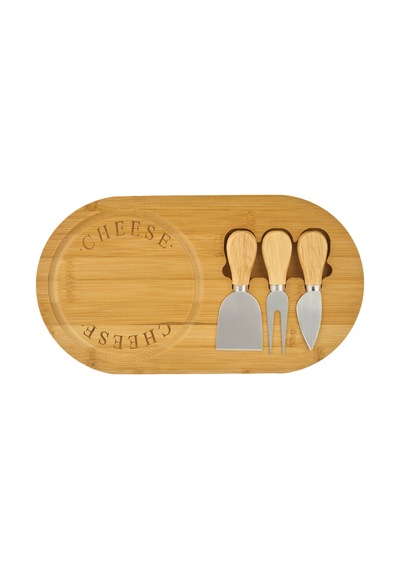 Naturalovee Bambu Peynir Servis Sunum Tabağı - Bej - 33x18x2,5 Cm Çok Renkli