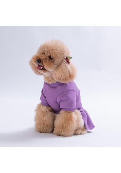 Lila Arosa Nivalis Çiçek Nakışlı Kedi Köpek Elbisesi Köpek Kıyafeti Kedi Kıyafeti