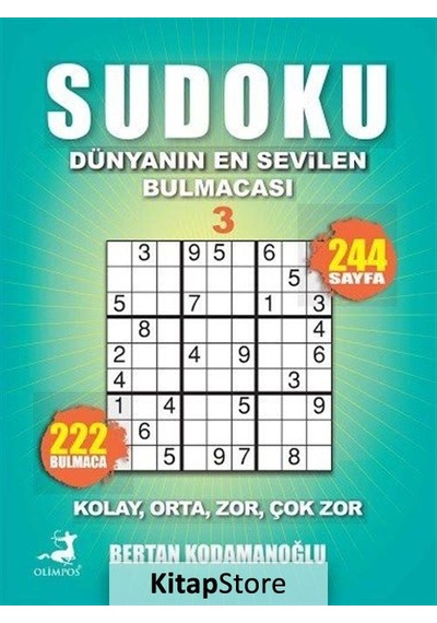 Sudoku Kolay Orta Zor Çok Zor 3 - Bertan Kodamanoğlu