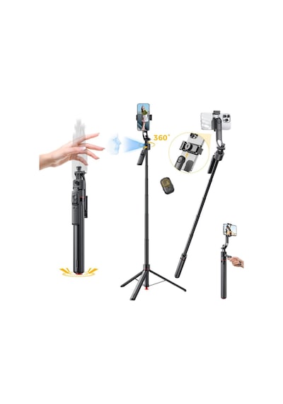 Ss28 Yapay Zeka Destekli Akıllı Yüz Takibi Denge Sabit Çekim Canlı Standlar Atlama Direği Selfie Çubuğu Gimbal Tripod