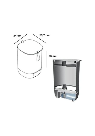 Ayrex Bokashi 10,6 L Geri Dönüştürülmüş Plastik Mutfak Kompostosu, Aktivatör Çantalı, 1 Kg Diğer