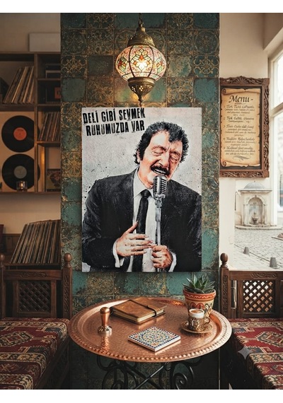 Tablo 40x60cm Orta Boy Kafe Ve Restoran Hediyelik Duvar Aksesuarın Müslüm Siyah
