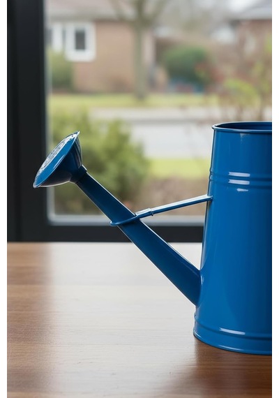 Tr Stella 3 Litre Metal Çiçek Bahçe Sulama Kabı Modern Dekoratif Çok Amaçlı Sulak Mavi