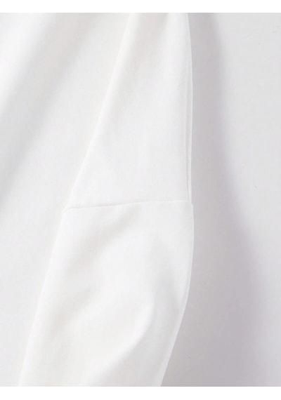 Startmore Adrift Letter & Tennis Racket Print Drop Shoulder Sweatshirt Beyaz Beyaz