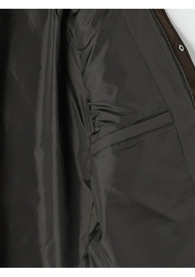 Lcwaıkıkı Classic Haki Regular Fit Kadife Yaka Erkek Şişme Mont