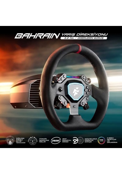 Flashfire G103 Bahrain 3.2 Nm Direct Drive Profesyonel Oyuncu Direksiyonu + Hassas Pedal Seti - Türkiye Lansmanı Euas Güvencesiyle