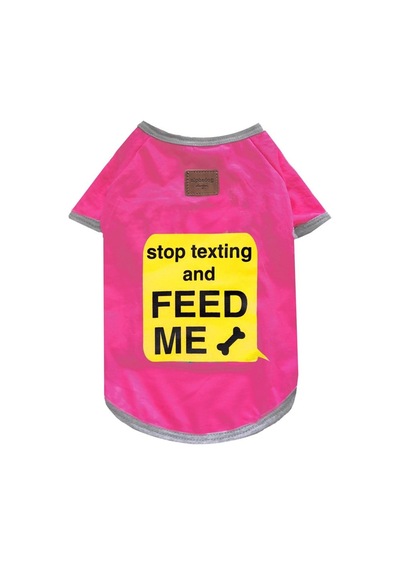 Alphadog Texting Pink Küçük Irk Köpek T-shirtü