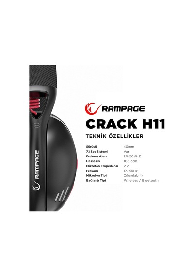 Ayrex Crack H11 Siyah Wireless 2.4g+ Bluetooth Mikrofonlu Oyuncu Kulaklığı