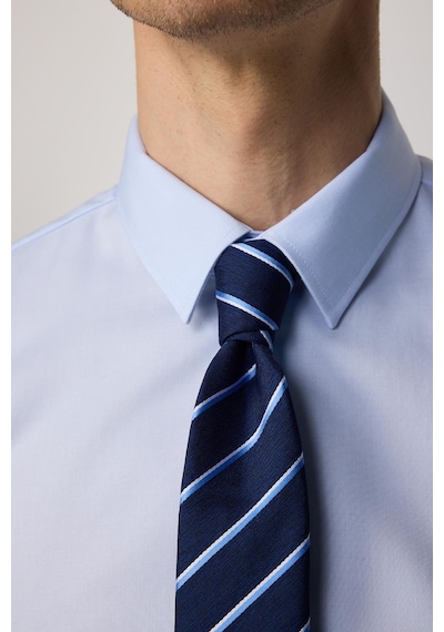 Tudors Slim Fit Uzun Kollu Non-ıron Ütü Gerektirmez Mavi Erkek Gömlek-30453-mavi Mavi