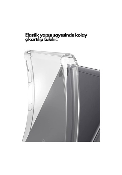 Samsung Galaxy Tab A9 Şeffaf Kılıf Silikon Tablet Kılıfı Ultra İnce Buzlu Şeffaf Kılıf Tab A9