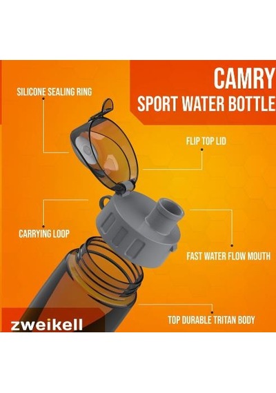 Zweikell Camry Maroon Red 650 Ml Tritan Suluk ( Bpa Içermez )
