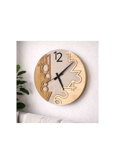 Arliadesign Dekoratif Ahşap 40 Cm Duvar Saati Kahverengi