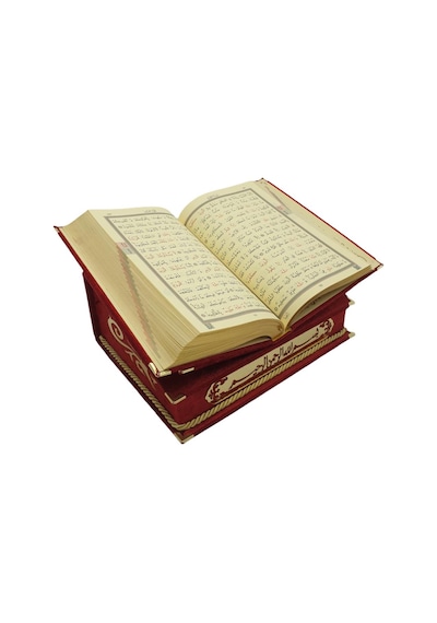 Kişiye Özel Hediye Rahleli Kutulu Kuranı Kerim Bordo