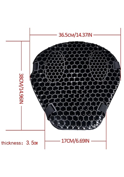Tex Motor Motosiklet Konfor Sele Pedi - 3d Jel Petek Yapılı Darbe Emici Nefes Alabilir Sele Yastığı Üniversal