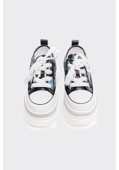 Derinet Yüksek Taban Kadın Sneaker Siyah Siyah