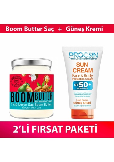 Boom Butter Saç Bakım Yağı Ve Güneş Kremi Paketi