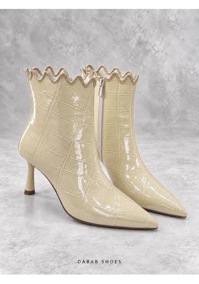 Dabab Shoes Carmen Kadın Bej Kroko Rugan Sivri Burun Fermuarlı Sıcak Astarlı 7 Cm İnce Topuklu Bot Bootie Dabab Shoes Carmen Kadın Bej Kroko Rugan Sivri Burun Fermuarlı Sıcak Astarlı 7 Cm İnce Topuklu Bot Bootie