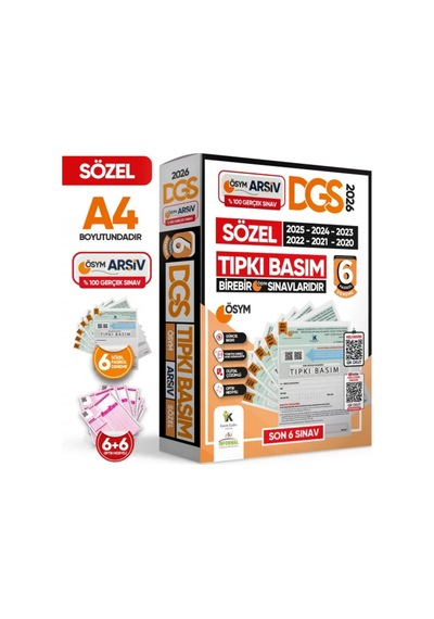 2026 DGS SÖZEL (Söz) ÖSYM Çıkmış Soru Tıpkı Basım 6lı Deneme Kitapçığı Türkiye Geneli Çözümlü