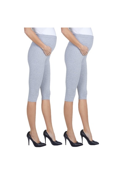 Luvmabelly Myra8003 8010 Beli Ayarlanabilir Hamile Kapri Tayt Seti-gri - Gri