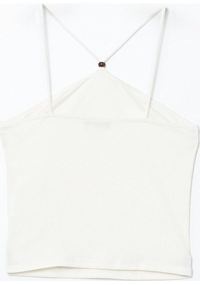 Lcw Vision Ekru Halter Yaka Dokulu İp Askılı Bluz