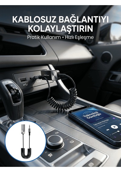 Kablosuz Bluetooth Adaptör, Aux Girişli Cihazlar İçin
