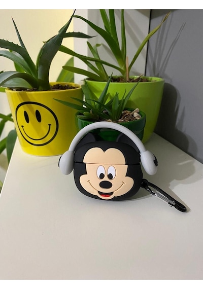 Apple Uyumlu iPhone 1/2. Nesil  Koruyucu Bluetooth Kulaklık Kılıfı Figürlü Mickey Airpods 1/2. Nesil