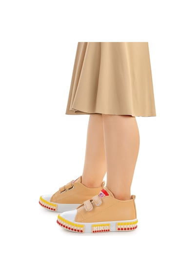 Kiko Kids Kach Cırtlı Kız Bebek Günlük Spor Ayakkabı Ten Ten Rengi