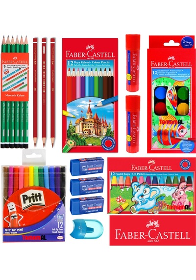 Faber Castell Kurşun + Kırmızı Kalem Silgi Kalemtraş Set N11.31745