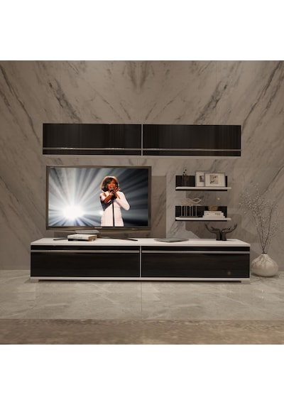 Decoraktiv Eko 5 Mdf Std Tv Ünitesi Tv Sehpası Beyaz - Siyah
