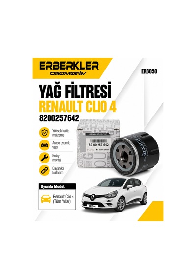 Clio 4 Yağ Filitresi 8200257642 - Erb730