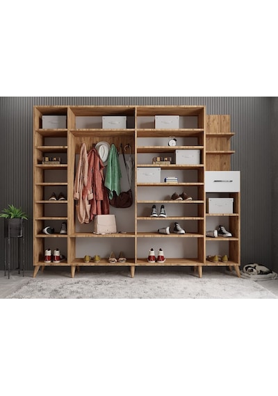 Açelya Portmanto Vestiyer Çam Beyaz  M7 240 cm