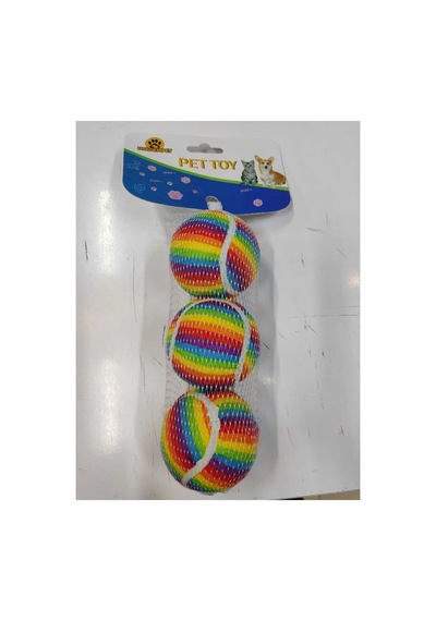 3lü Kedi Köpek Çiğneme Oyun Topu 6,5 Cm