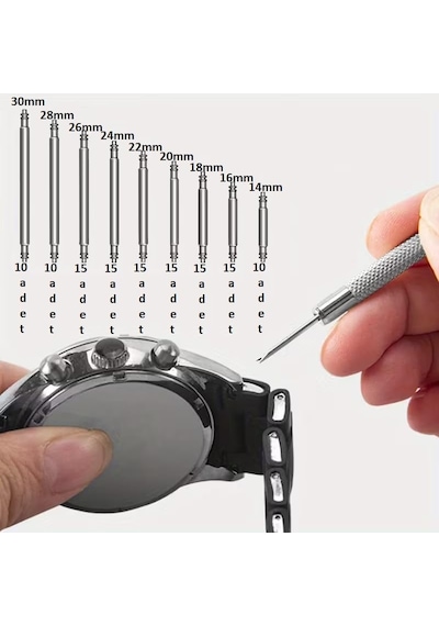120 Adet Yaylı Çelik Saat Pimi Kordon Sustası 14mm 16mm 18mm 20mm 22mm 24mm 26mm 28mm 30mm Diğer
