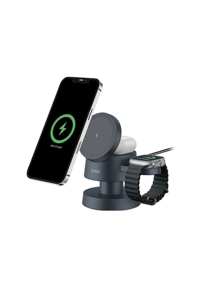 Aircharger Quattro Mini Magsafe 4 Ü 1 Arada Apple Uyumlu iPhone + Watch Airpods Led Aydınlatm