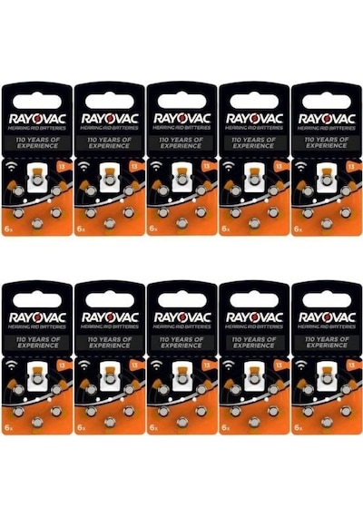 Rayovac 13 İşitme Cihazı Pili 6'lı 10 Paket