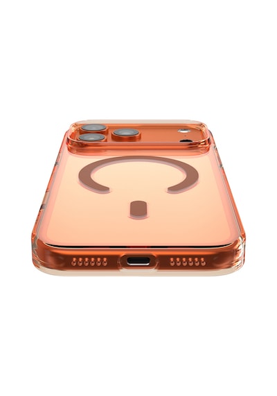 Apple Uyumlu iPhone 17 Pro Kılıf M-safe Şarj Özellikli O-ring Şeffaf Kajsa Trans Shield Serisi Kapak Turuncu Turuncu