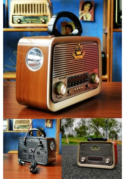 Retro Rt-301 B Nostaljik Görünümlü Bluetoothlu Ve Fenerli Mp3 Çalar Radyo Müzik Kutusu