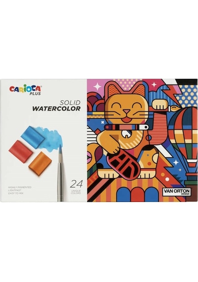 Carioca Plus Tablet Sulu Boya 24 Renk Fırçalı